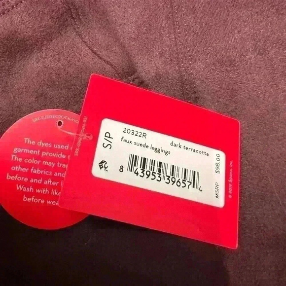 Spanx Faux Suede Shaping High Rise Leggings In Dark Terracotta Size Small - Picture 10 of 10